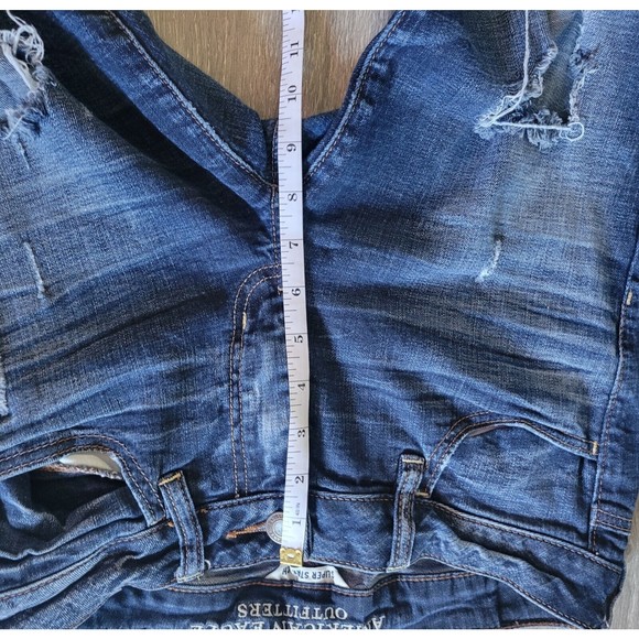American Eagle Super Stretch Jeggings Distressed Womens Size 6 - Picture 11 of 12
